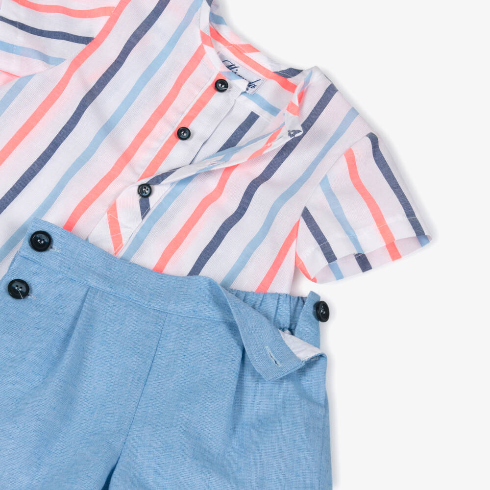 Miranda-Blue Stripe Short Set | Childrensalon Outlet