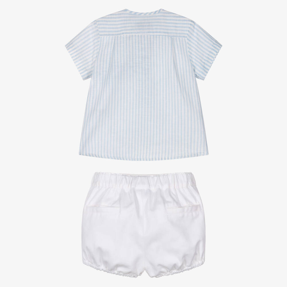 Miranda-Blue Stripe Ss Short Shirt Set | Childrensalon Outlet