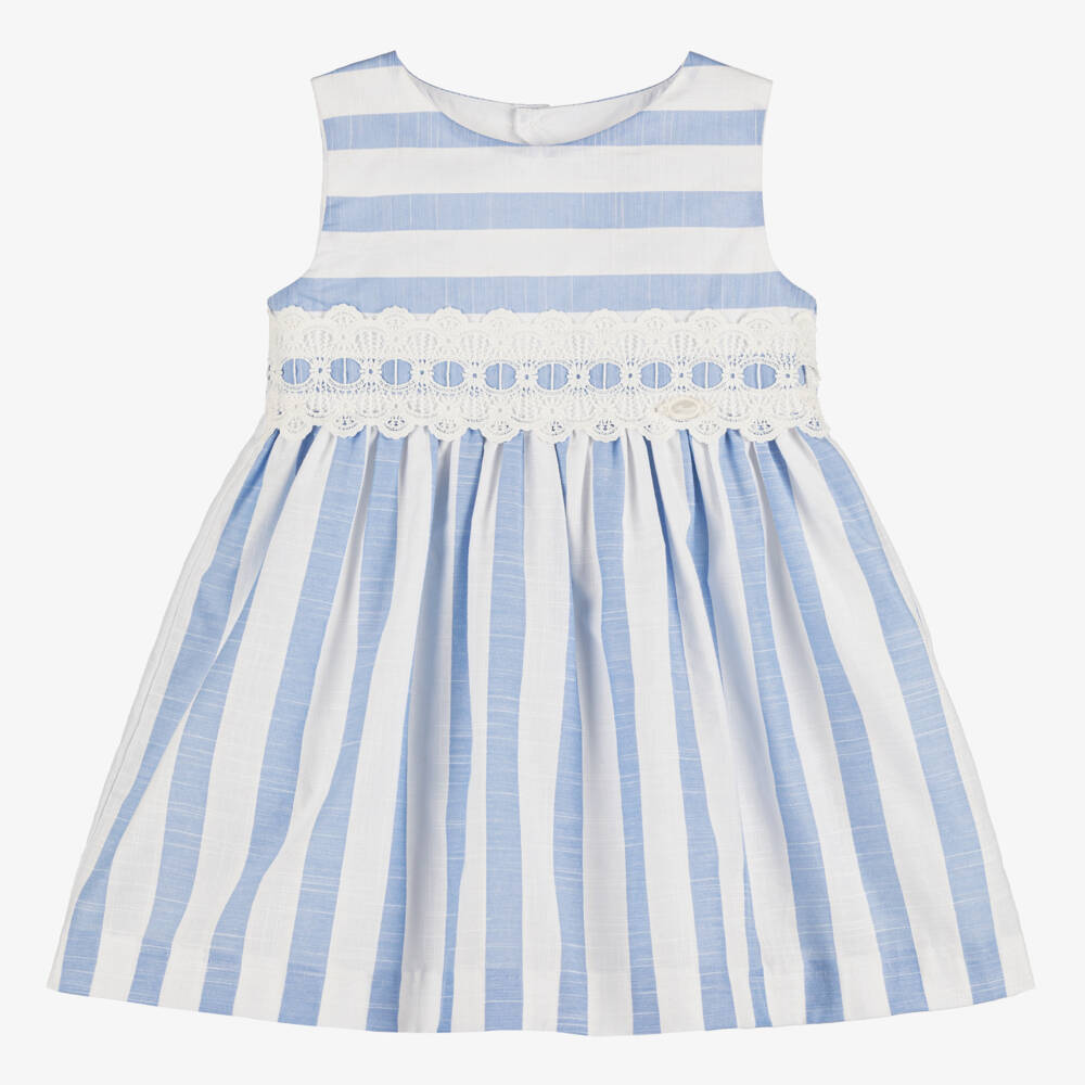 Miranda-Blue & White Girls' Striped Sundress | Childrensalon Outlet