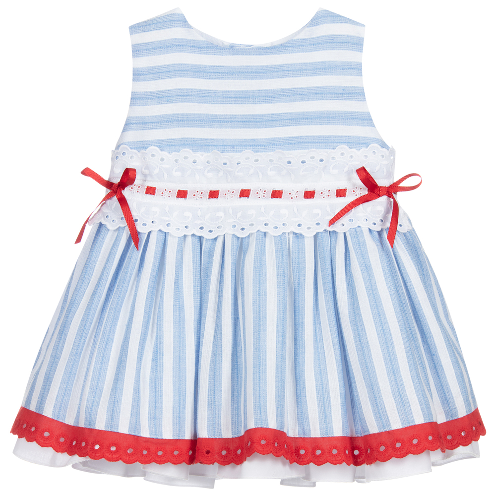 Miranda - Blue & White Striped Dress | Childrensalon