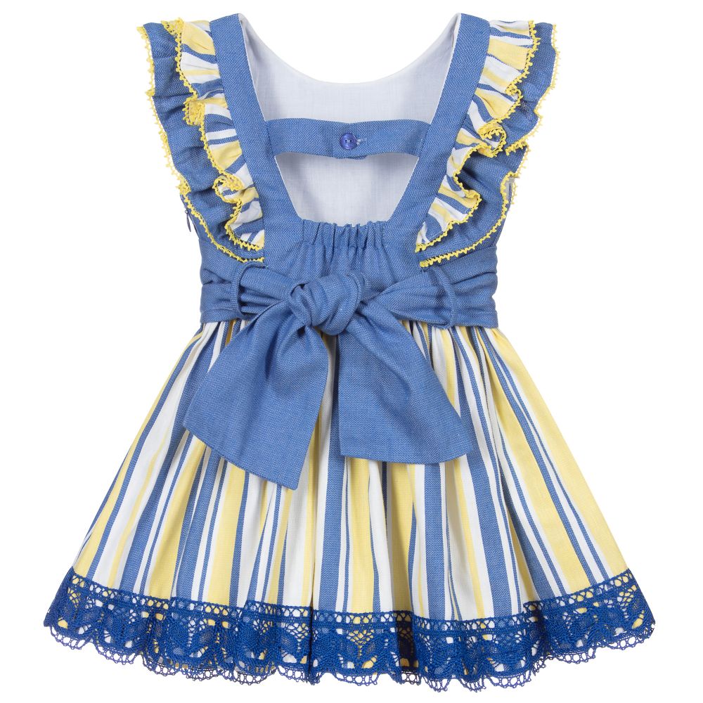 Miranda-Платье в синюю и желтую полоску | Childrensalon Outlet