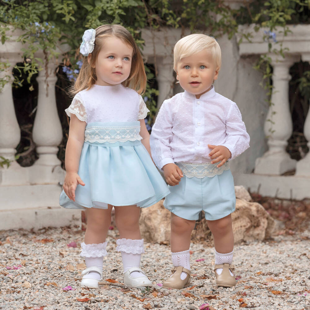 Miranda-Boys Azure Cotton Ensemble | Childrensalon Outlet