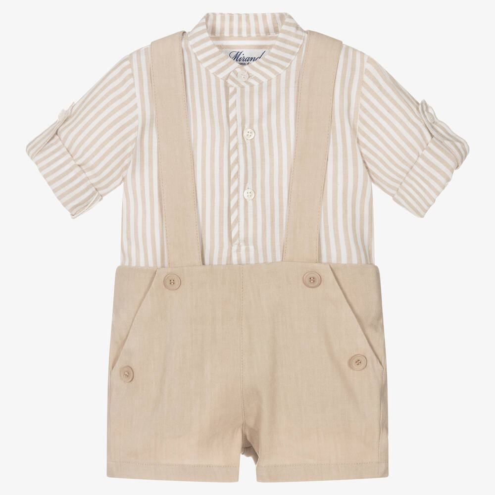 Miranda - Рубашка в полоску и бежевые шорты | Childrensalon
