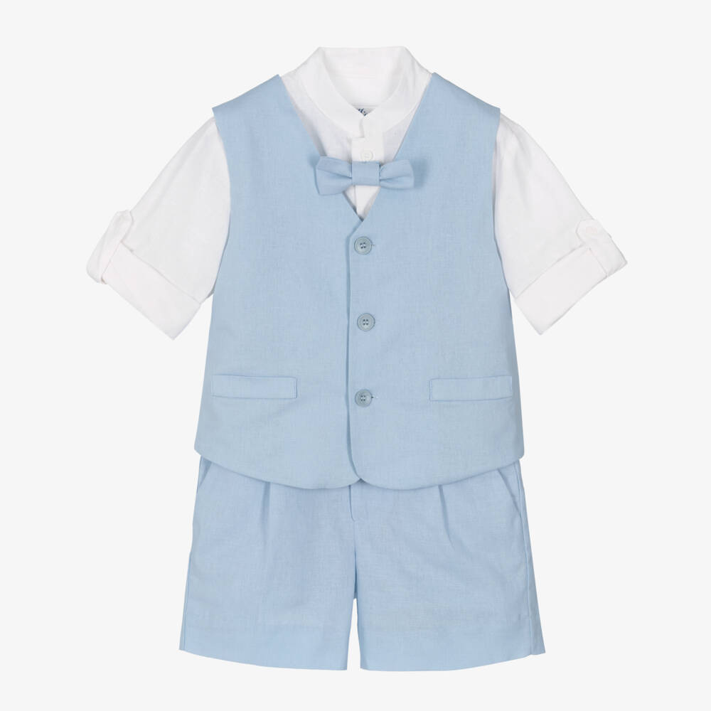 Miranda-Комплект из льна и хлопка синего цвета для мальчиков | Childrensalon Outlet