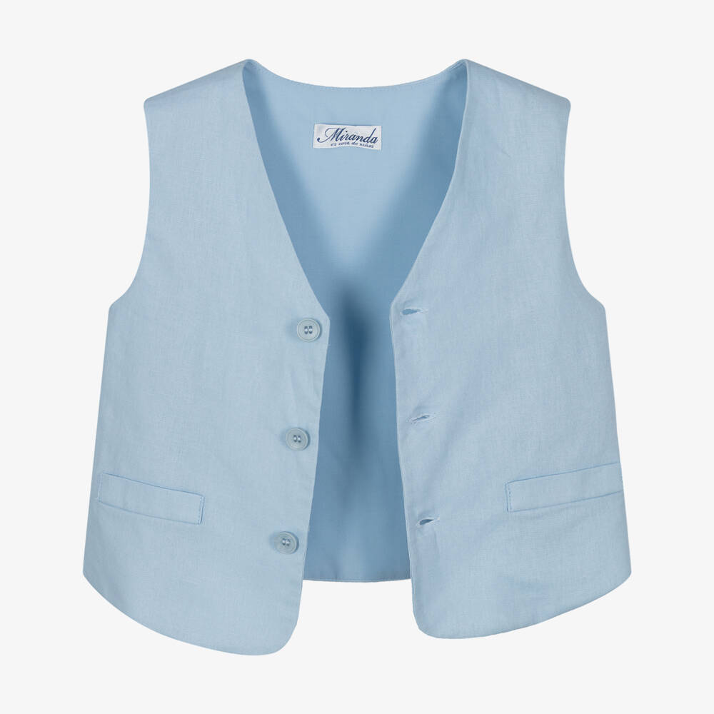 Miranda-طقم أولاد أزرق من الكتان والقطن | Childrensalon Outlet