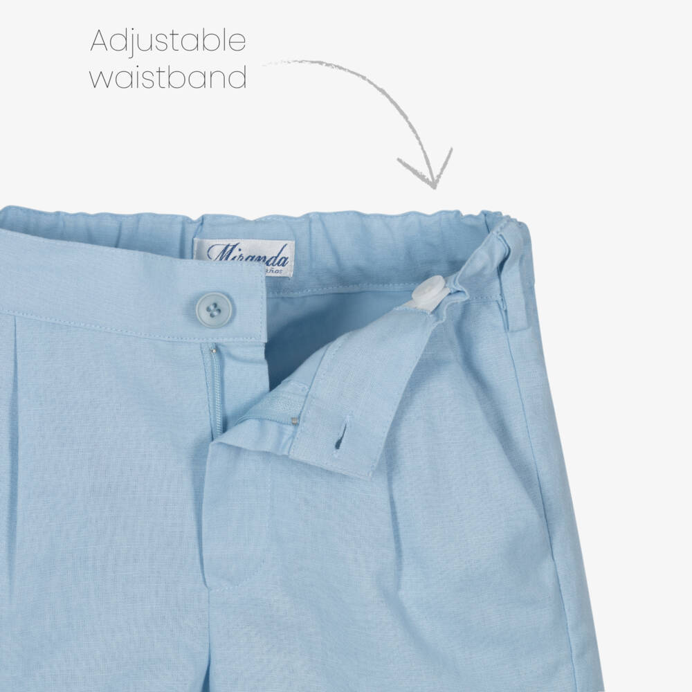 Miranda-طقم أولاد أزرق من الكتان والقطن | Childrensalon Outlet