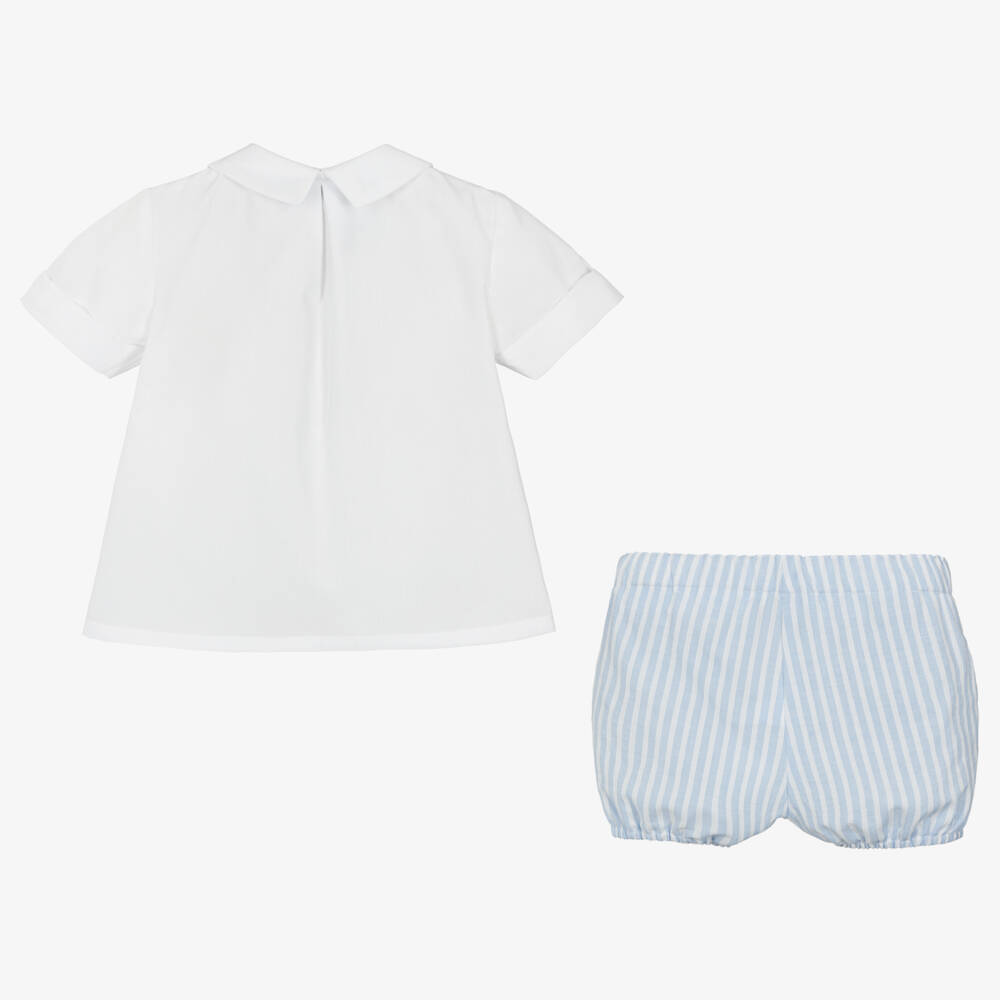 Miranda-Boys Blue Stripe Short Ensemble | Childrensalon Outlet