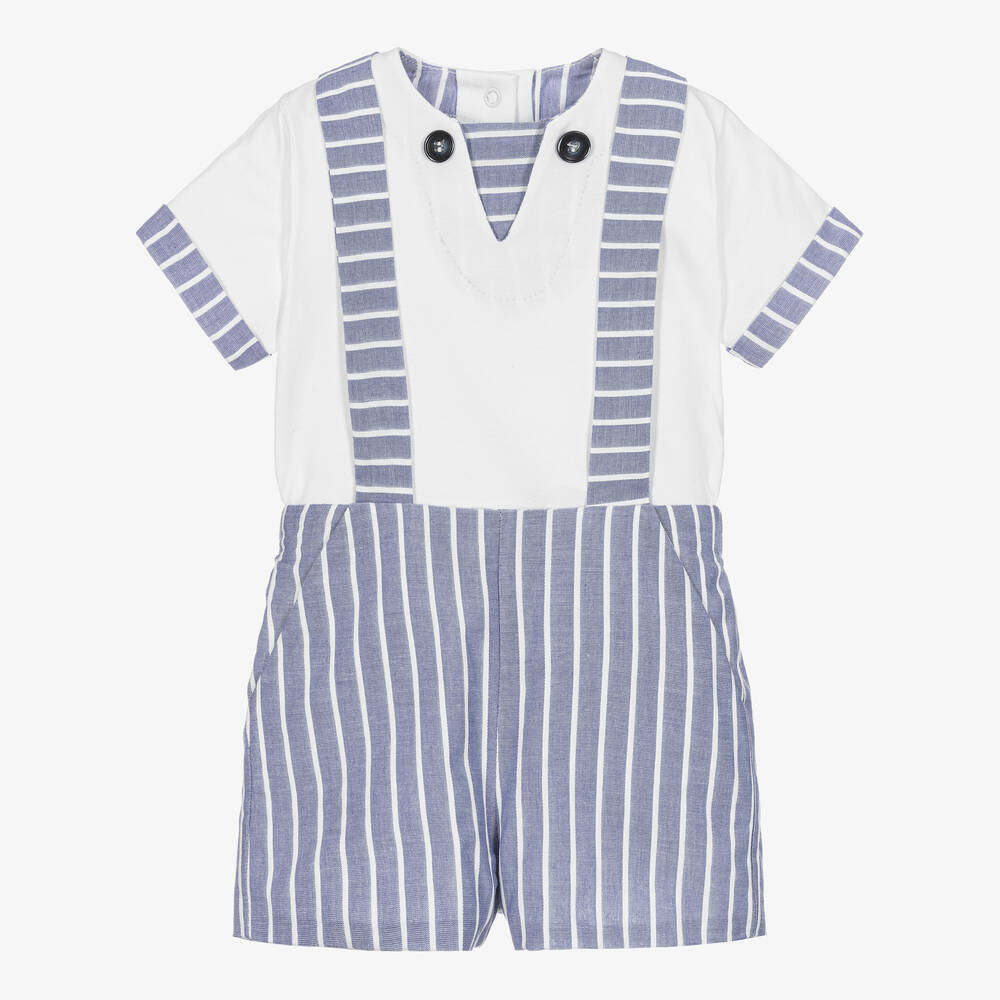 Miranda - Белая футболка и синие шорты из хлопка | Childrensalon