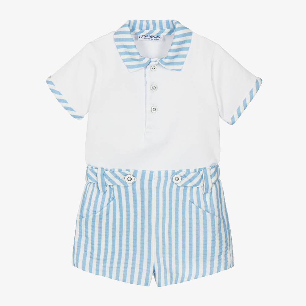 Miranda-Boys Breezy Blue Two-Piece Ensemble | Childrensalon Outlet