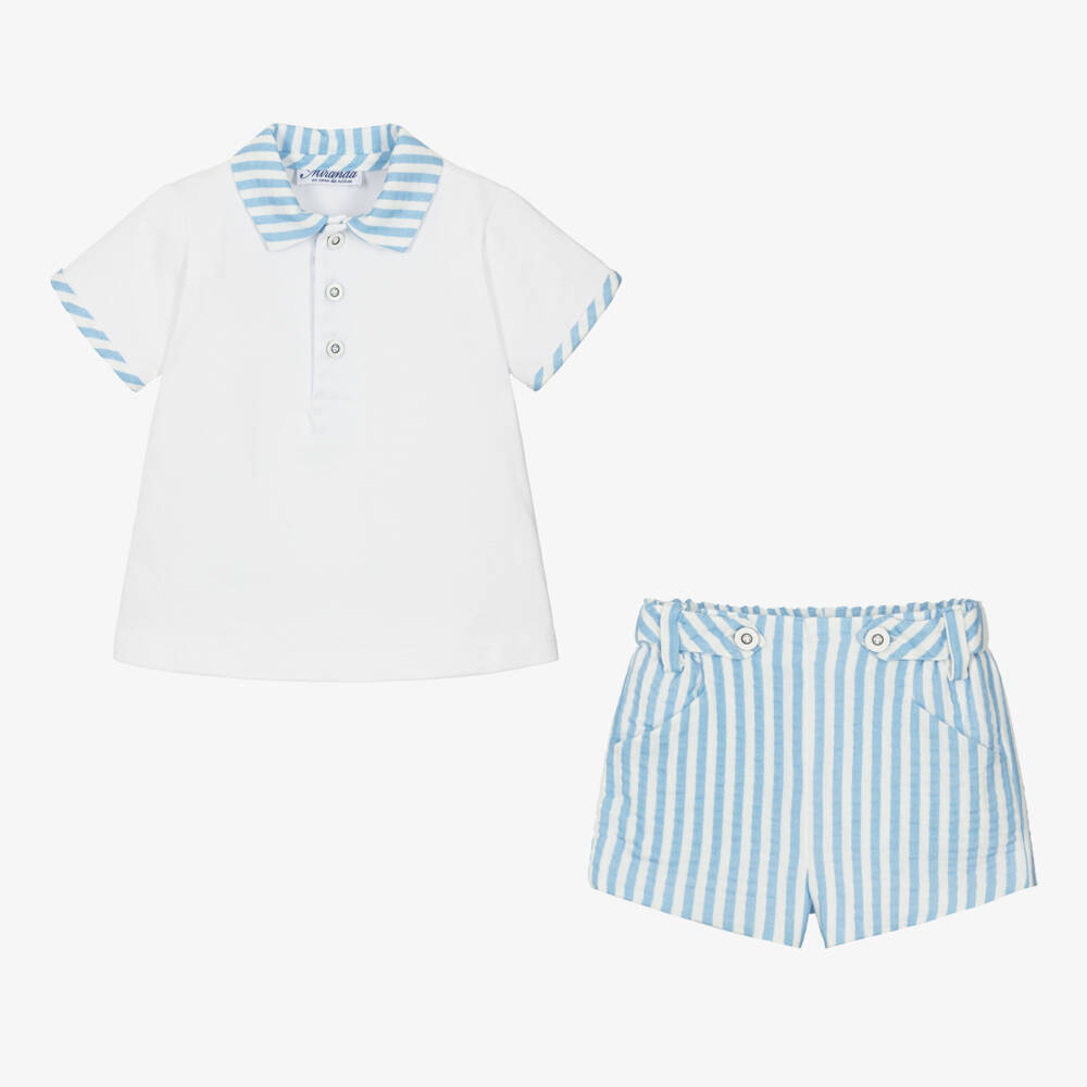 Miranda-Boys Breezy Blue Two-Piece Ensemble | Childrensalon Outlet