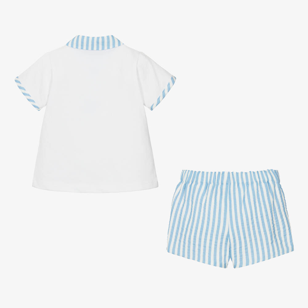 Miranda-Boys Breezy Blue Two-Piece Ensemble | Childrensalon Outlet