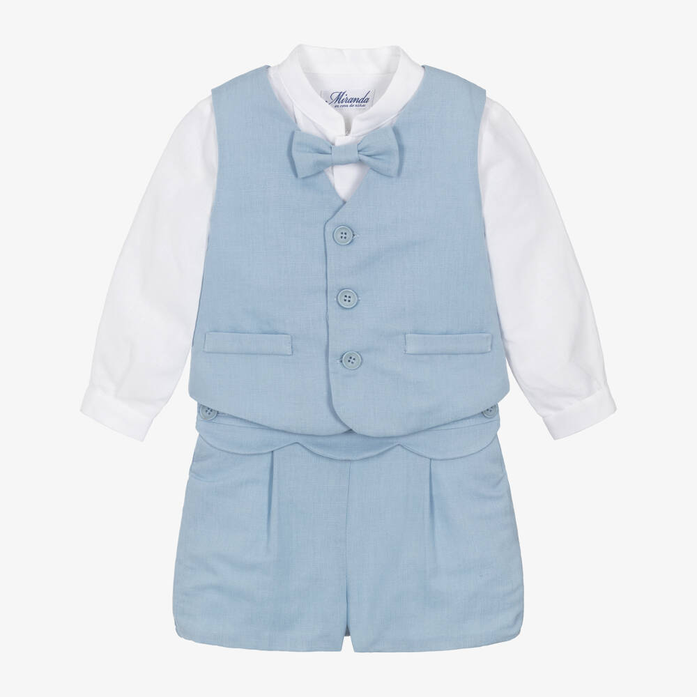 Miranda-Элегантный синий льняной комплект для мальчиков | Childrensalon Outlet