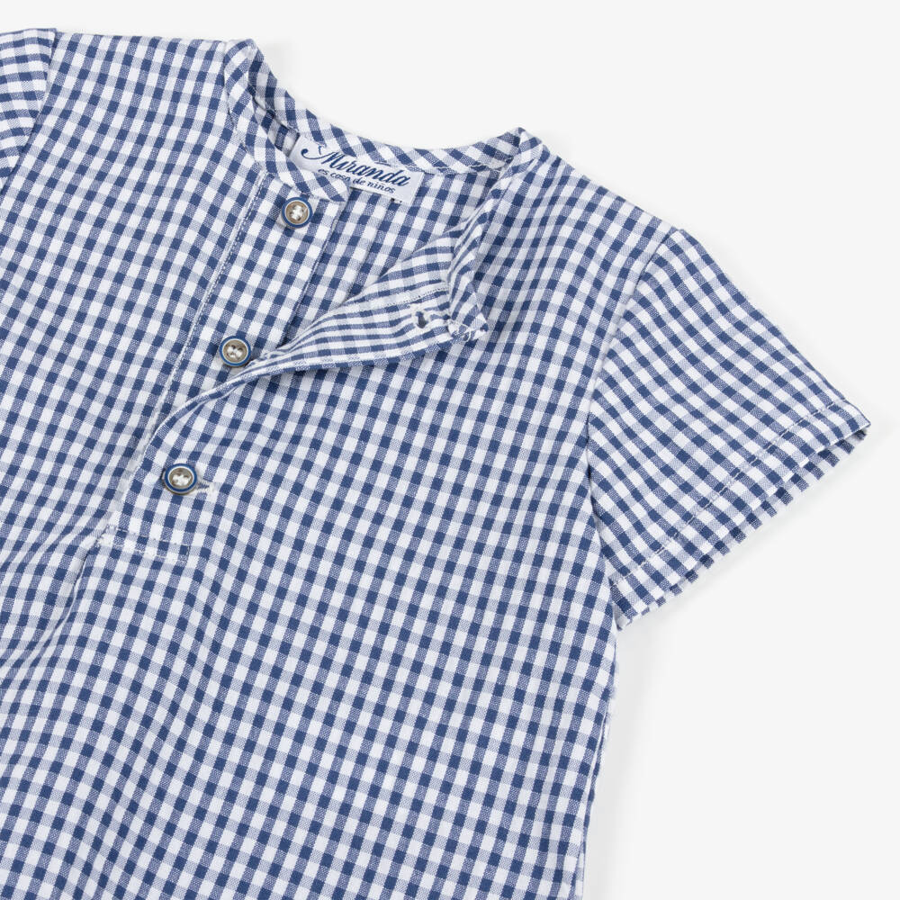 Miranda-Boys Gingham Blue & Yellow Short Set | Childrensalon Outlet