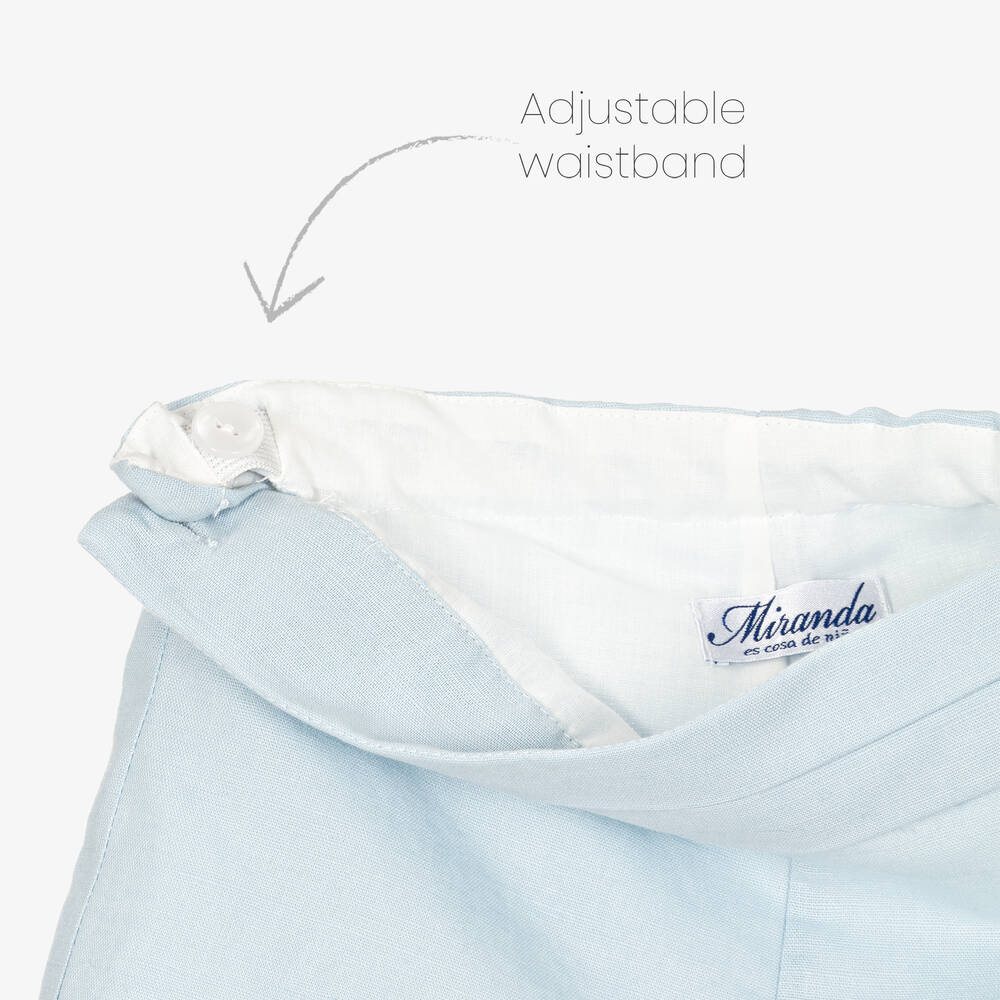 Miranda-Кремовая рубашка и голубые шорты из льна | Childrensalon Outlet