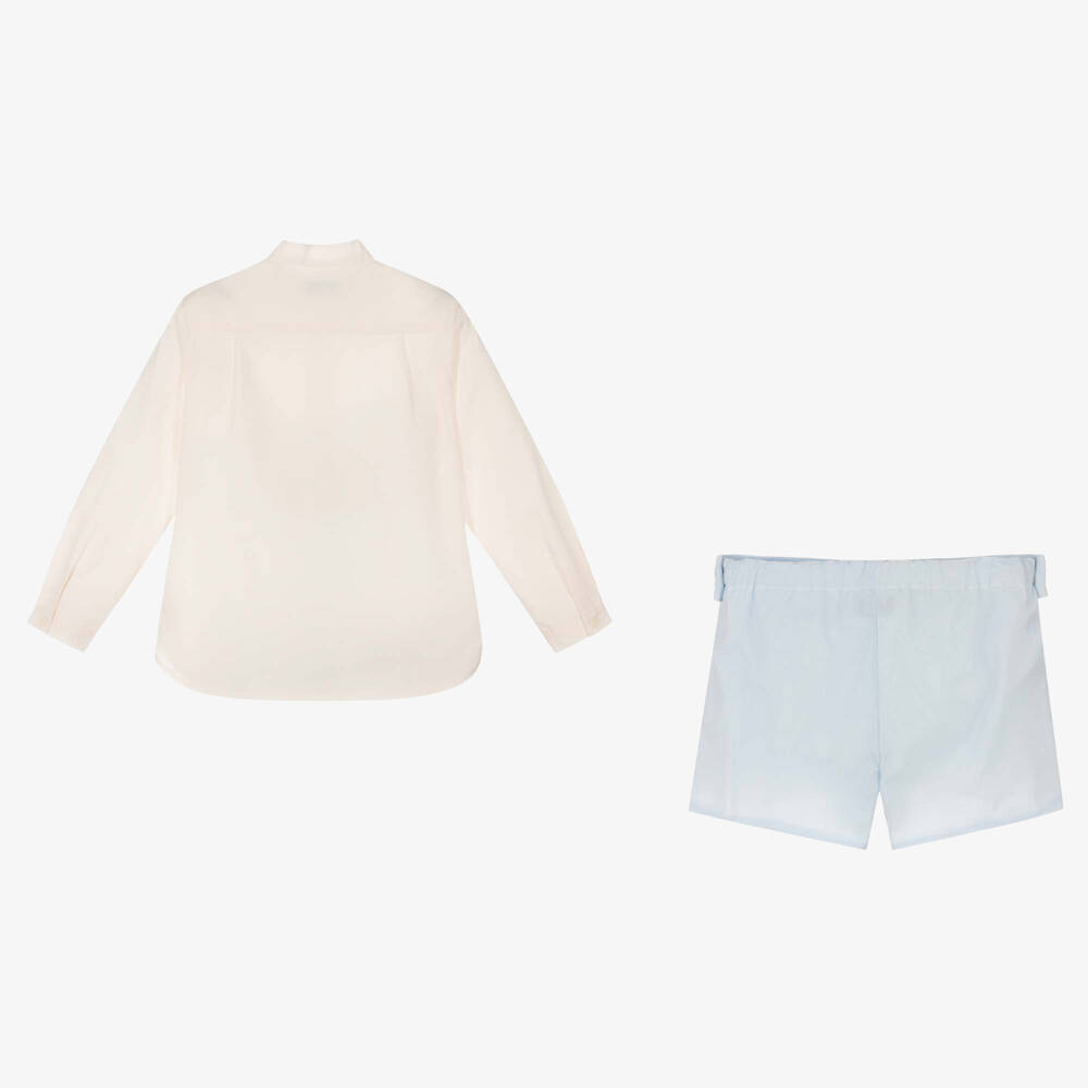Miranda-Кремовая рубашка и голубые шорты | Childrensalon Outlet