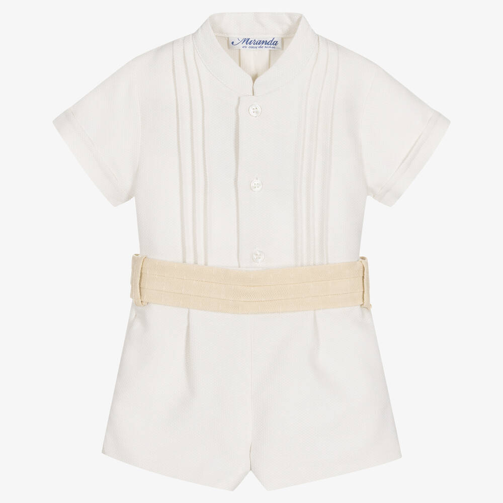 Miranda - Кремовая рубашка и шорты для мальчиков | Childrensalon