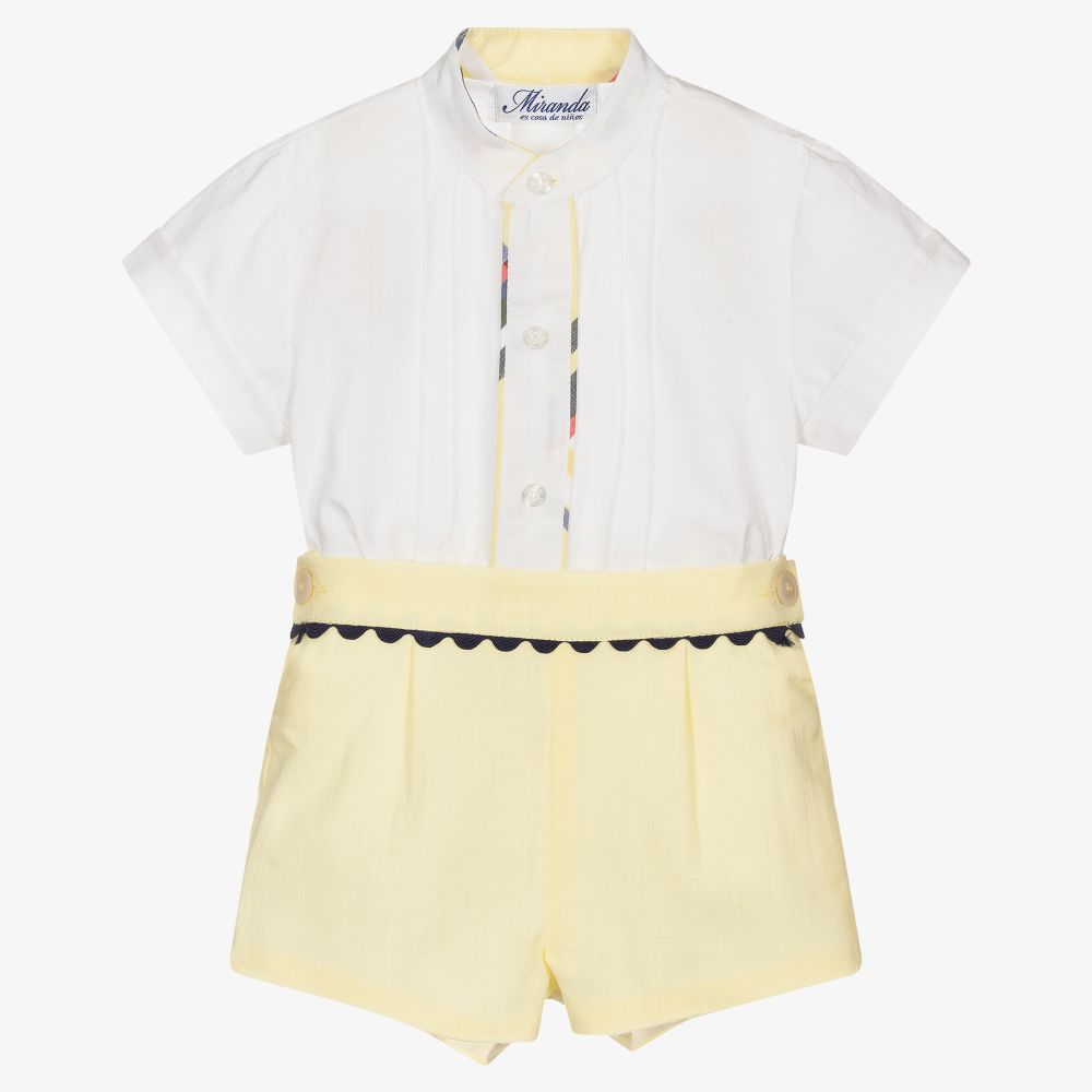 Miranda - Кремовый топ и желтые шорты для мальчиков | Childrensalon