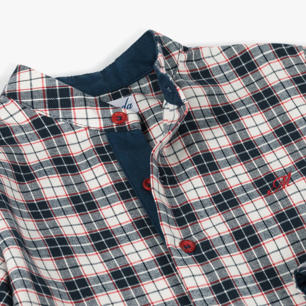 Miranda-Boys Navy Checkered Shorts Outfit | Childrensalon Outlet