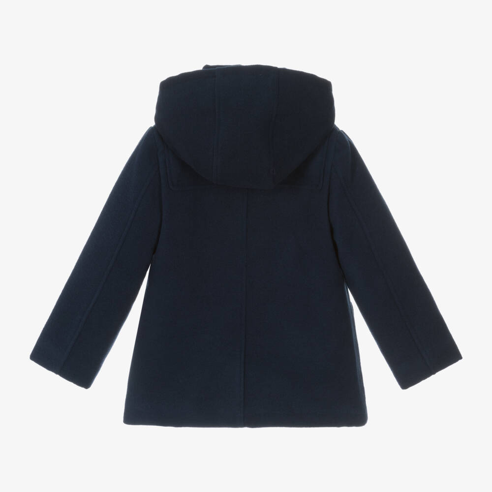 Miranda-Boys Navy Hooded Toggle Coat | Childrensalon Outlet