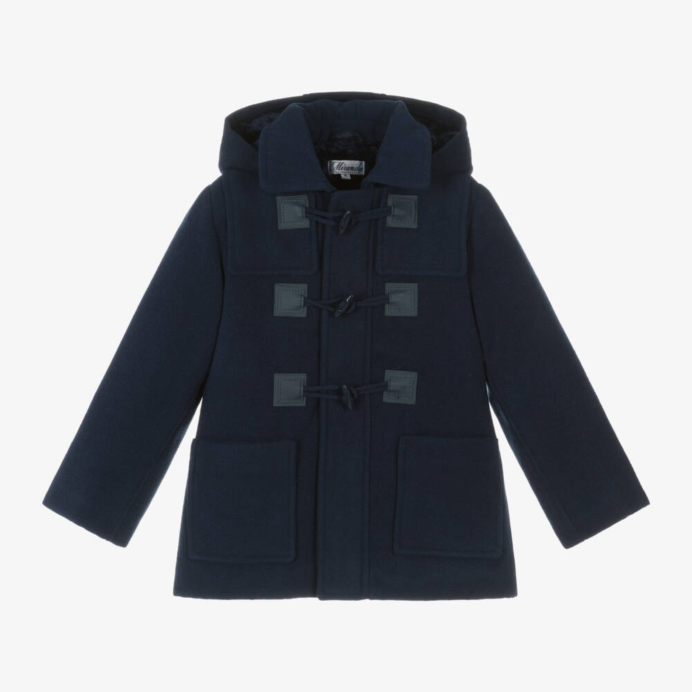 Miranda-Boys Navy Hooded Toggle Coat | Childrensalon Outlet