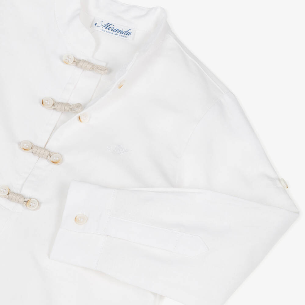 Miranda-Boys Neutral Linen Blend Shorts Ensemble | Childrensalon Outlet