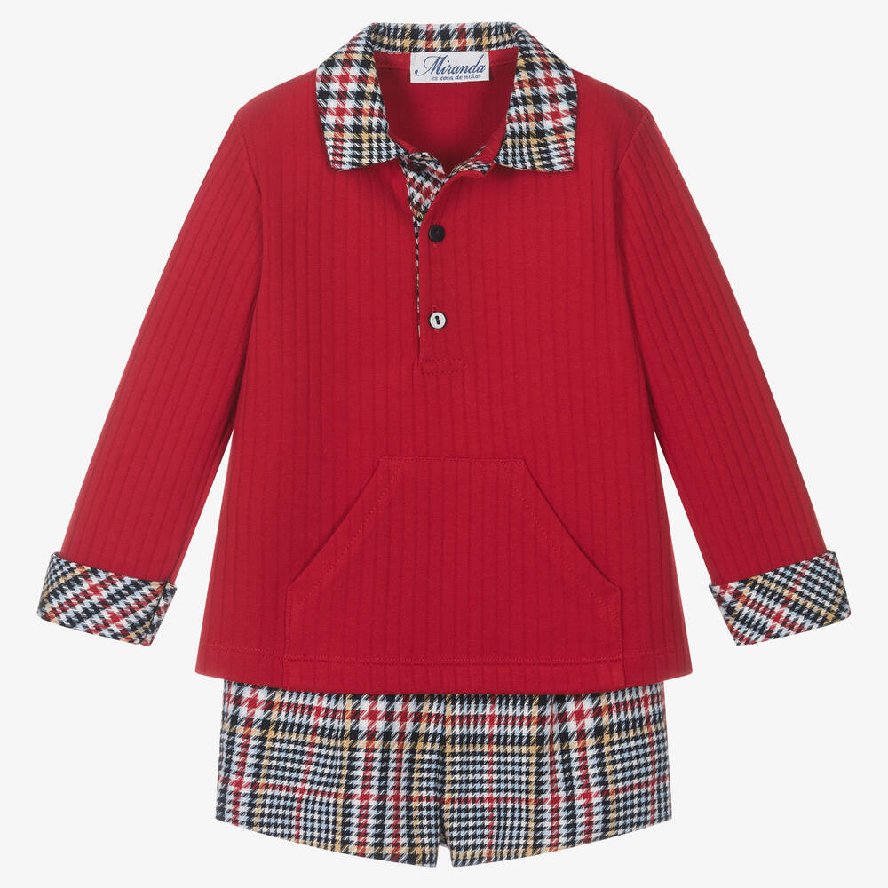 Miranda - Ensemble short rouge et bleu garçon | Childrensalon