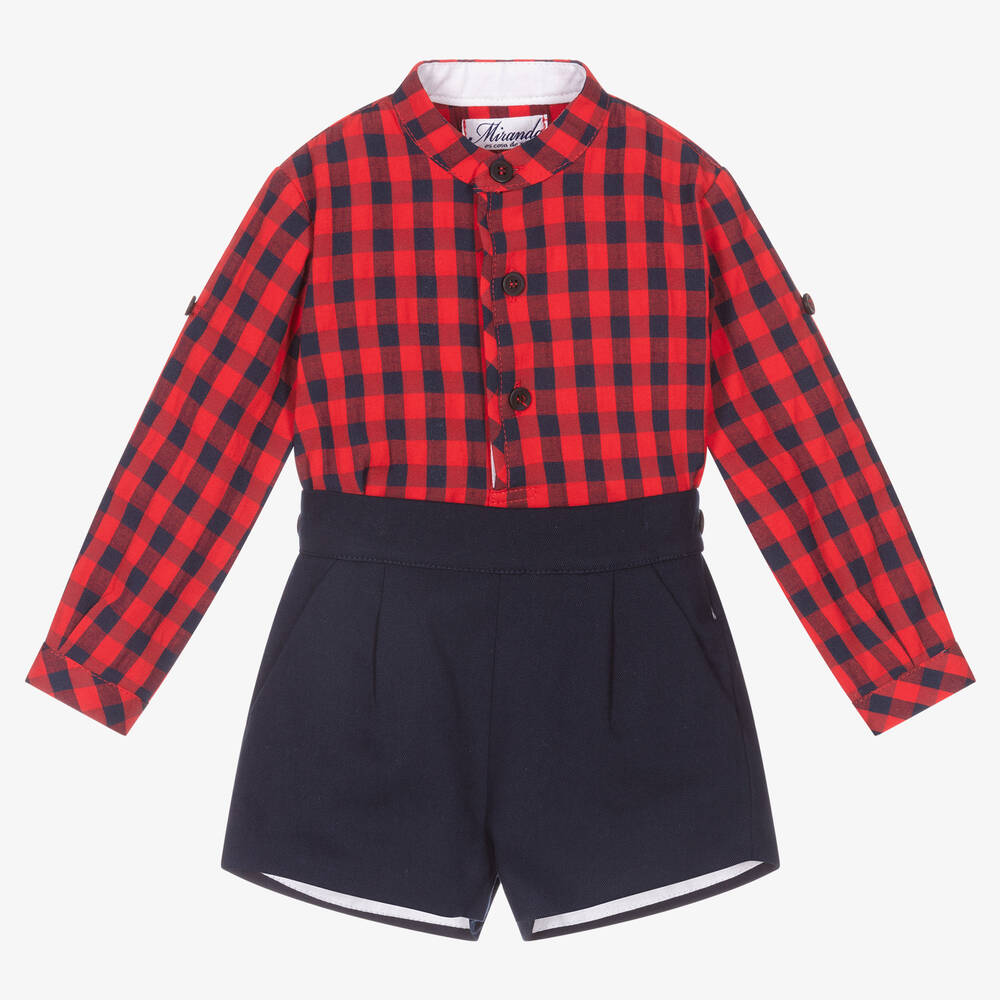 Miranda - Ensemble short rouge bleu garçon | Childrensalon