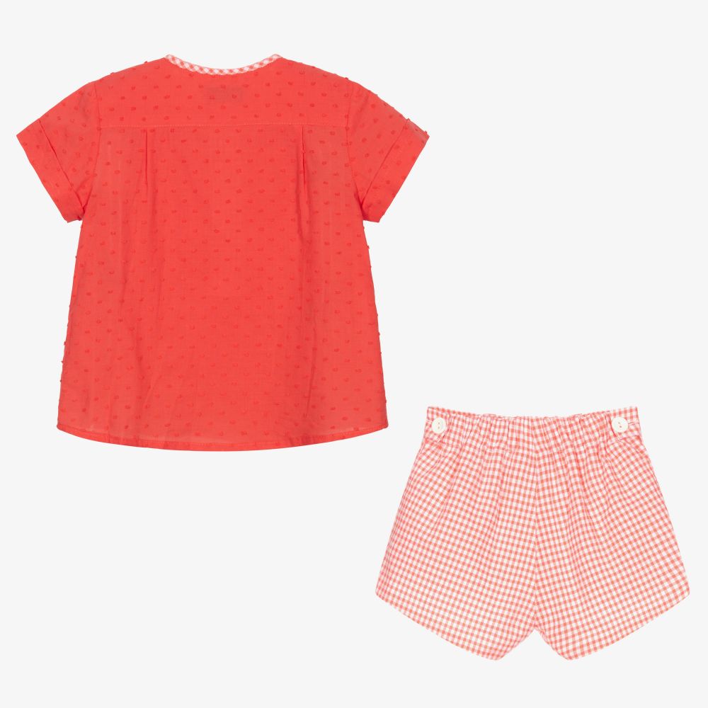 ميراندا-طقم شورت قطن لون أحمر للأولاد | Childrensalon Outlet
