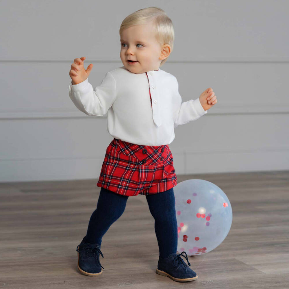 Miranda-Комплект красных шорт в клетку для мальчиков | Childrensalon Outlet