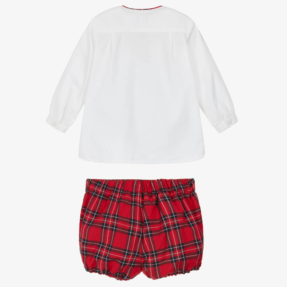 Miranda-Комплект красных шорт в клетку для мальчиков | Childrensalon Outlet