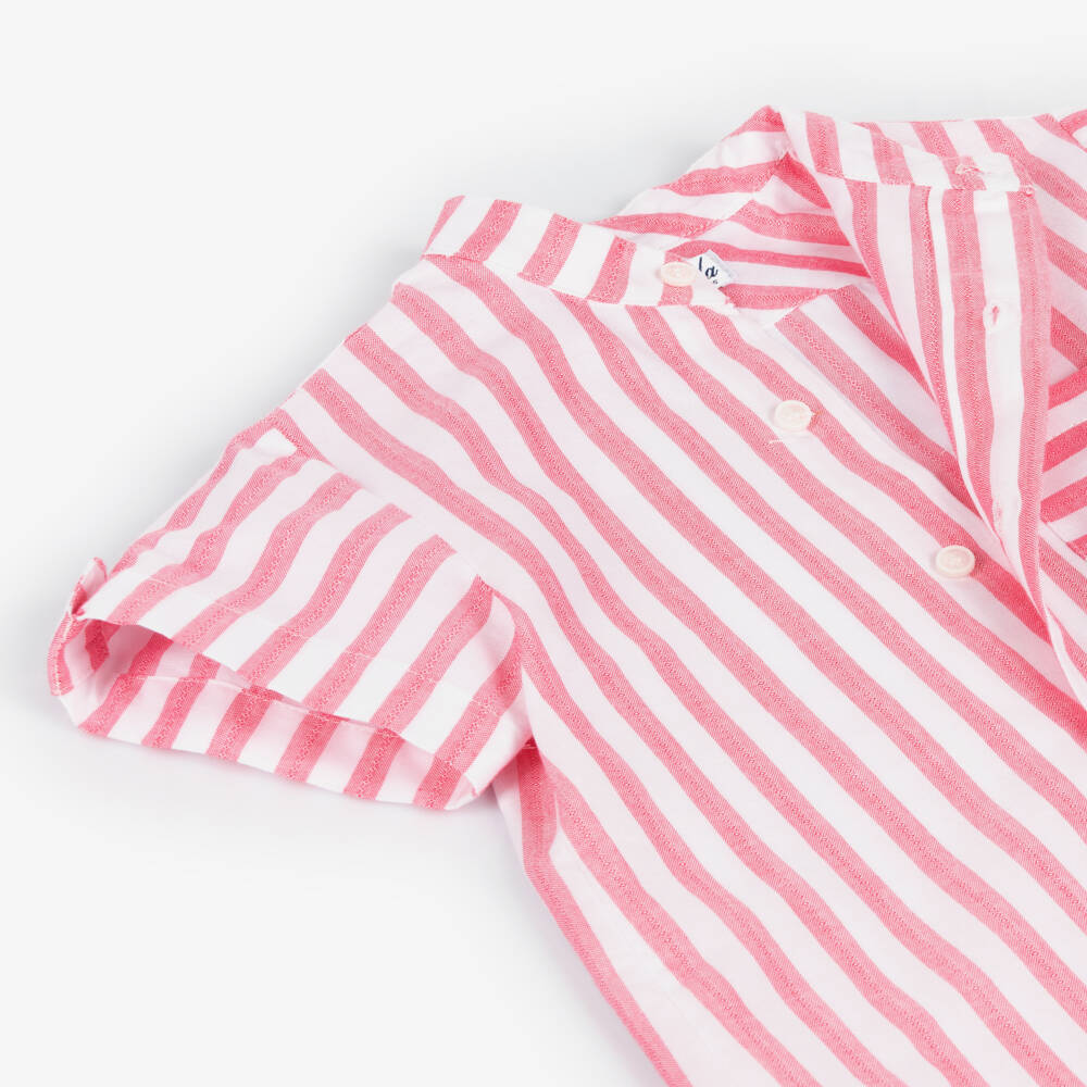 Miranda-Boys Striped Crimson Short Ensemble | Childrensalon Outlet