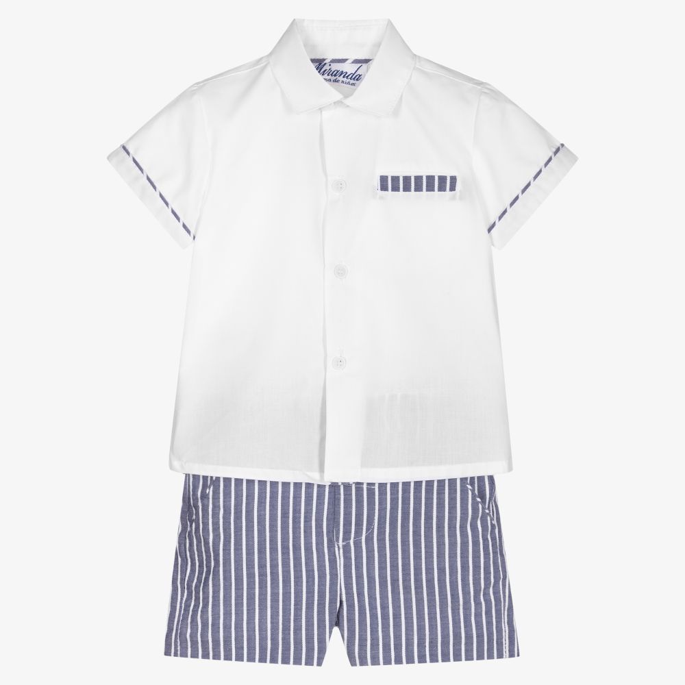 Miranda - Shorts-Set in Weiß und Blau (J) | Childrensalon