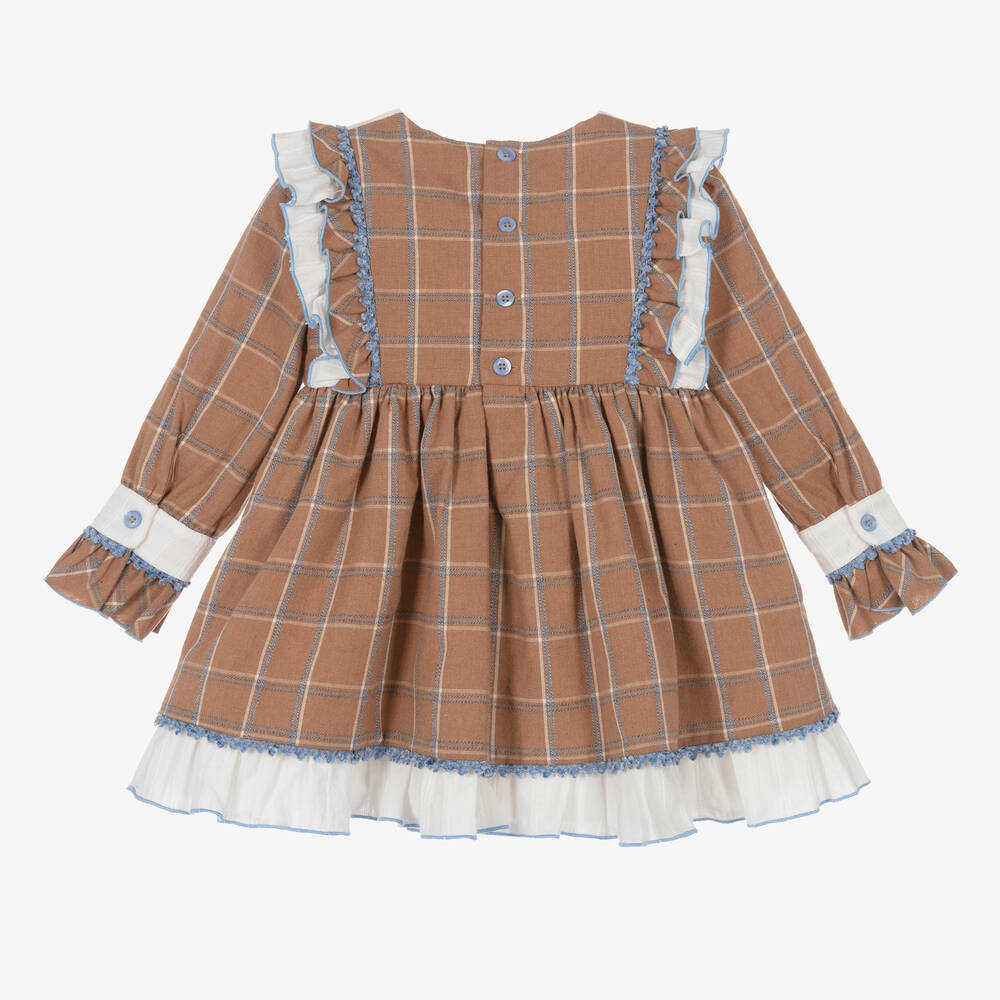 ميراندا-فستان قطن كاروهات لون بيج | Childrensalon Outlet