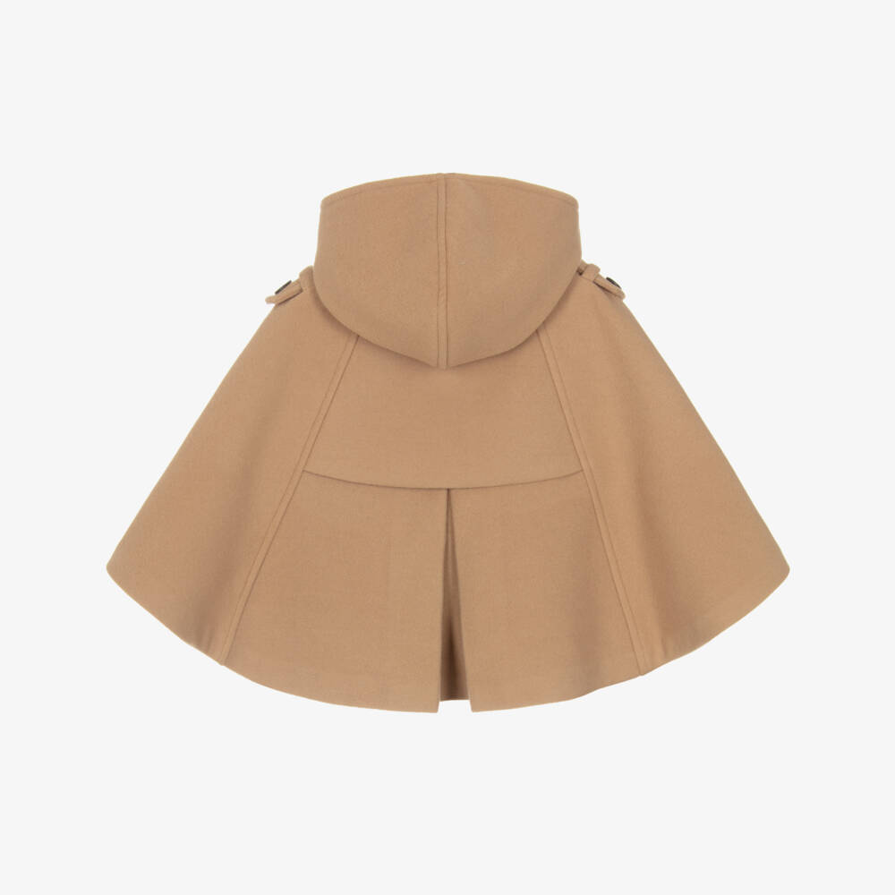 Miranda-Бежевый уютный дафл кейп для девочек | Childrensalon Outlet