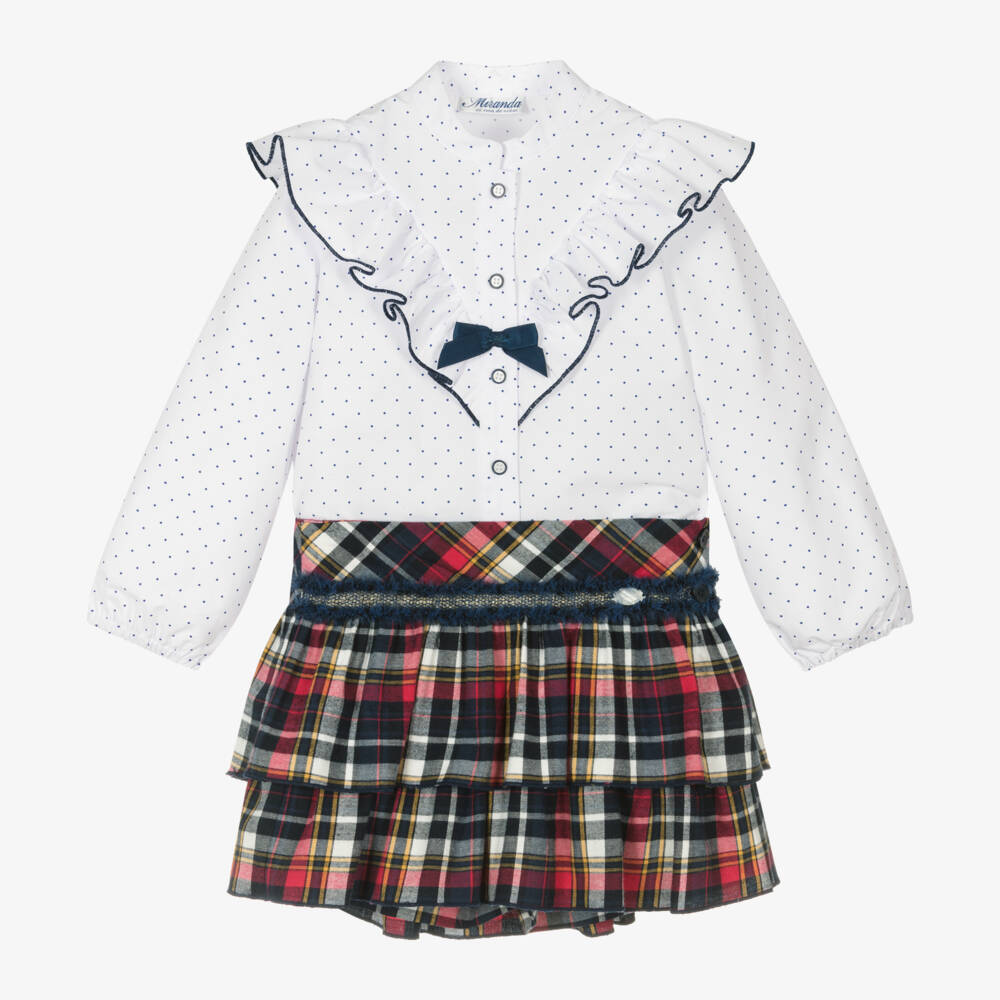Miranda-طقم سكورت تارتان لون كحلي | Childrensalon Outlet