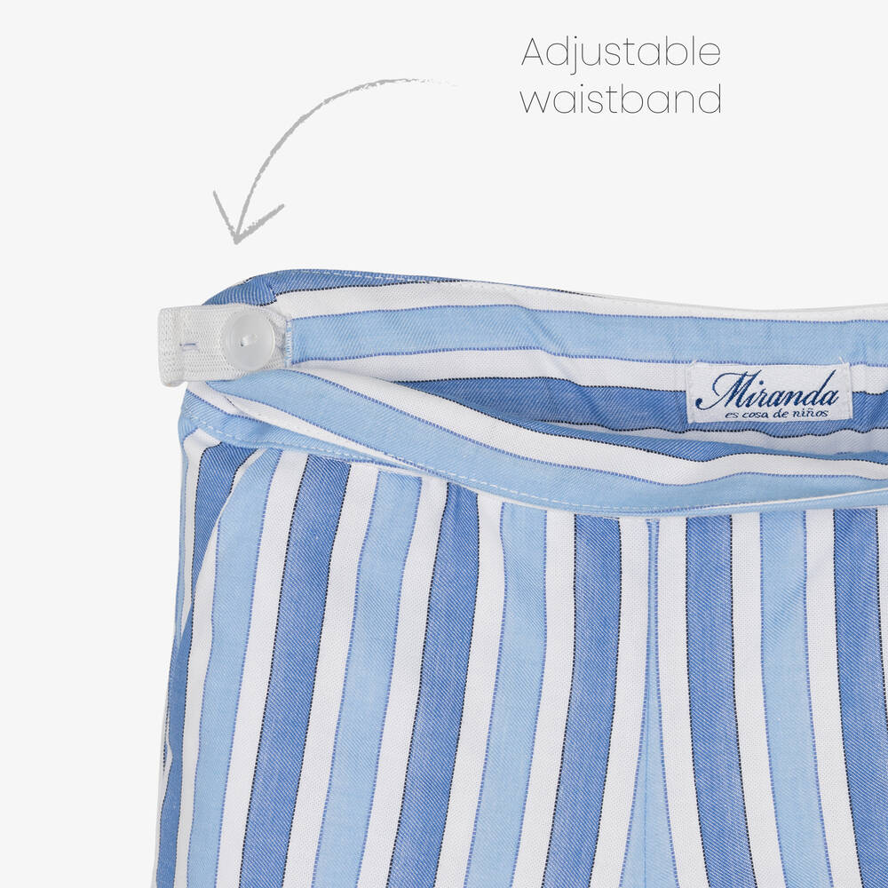 ميراندا-طقم شورت قطن لون أزرق بطبعة ورود للبنات | Childrensalon Outlet