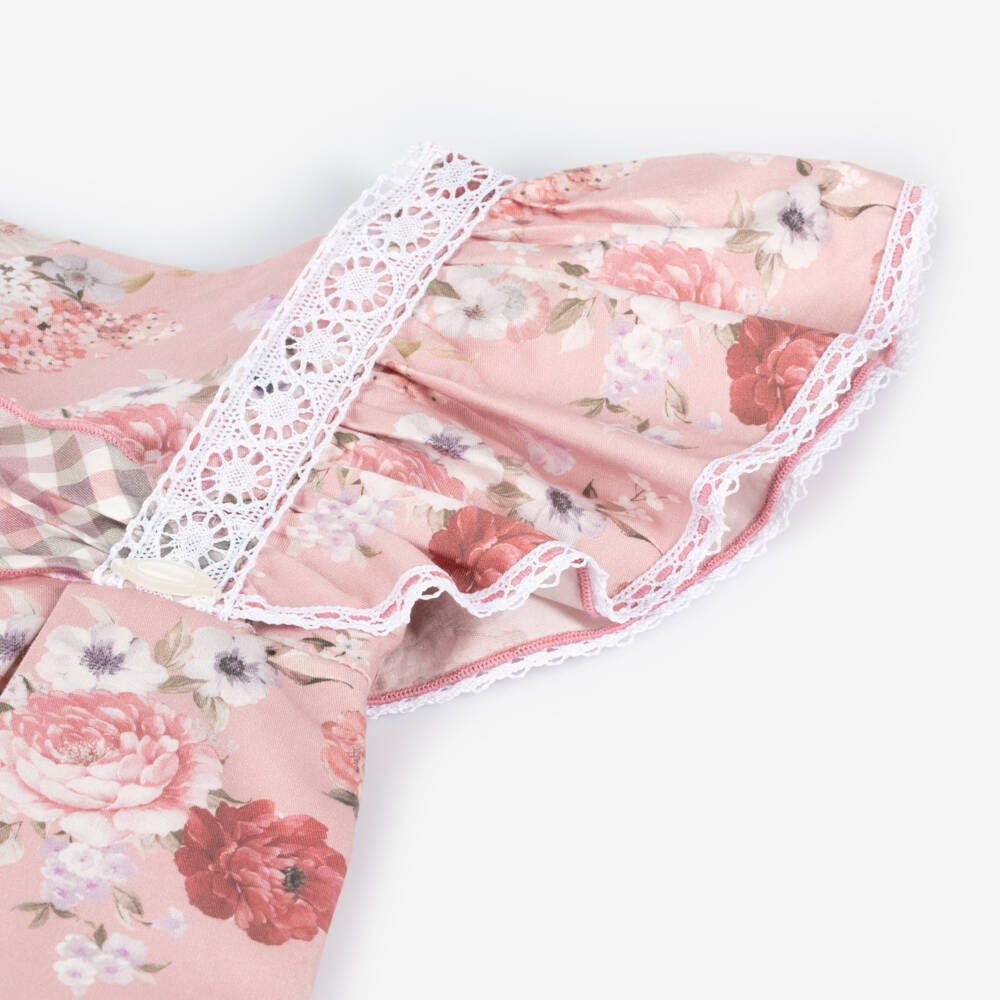 Miranda-Girls Blush Floral Cotton Frock | Childrensalon Outlet