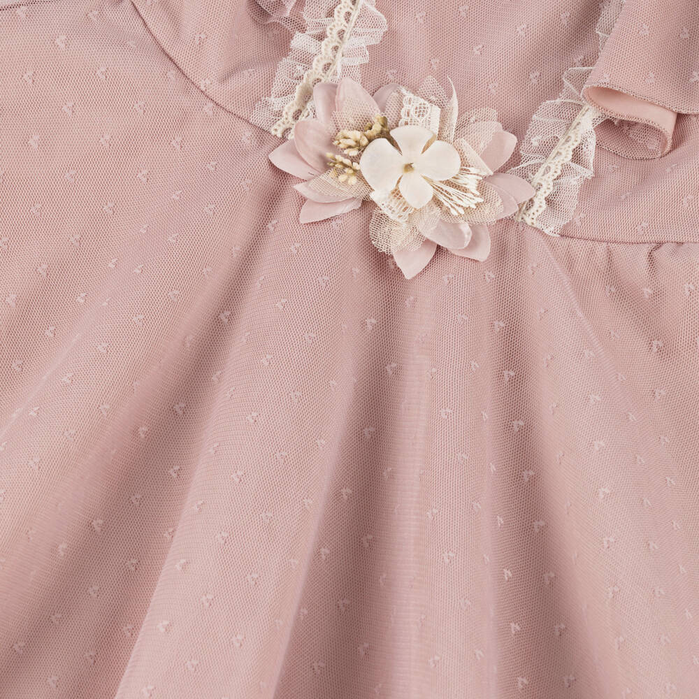 Miranda-Girls Blush Tulle Ruffle Dress | Childrensalon Outlet