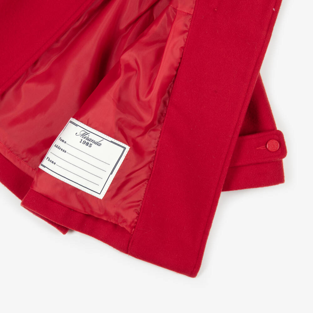 Miranda-Girls Classic Red Wool Coat | Childrensalon Outlet