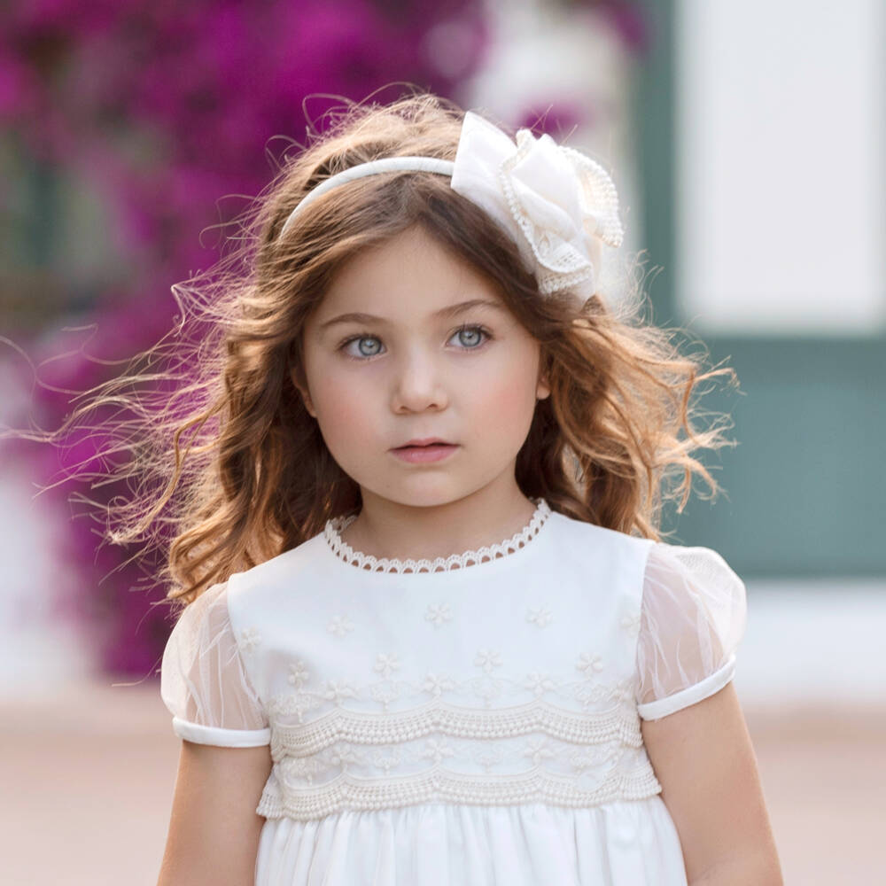 Miranda-Girls Delicate Ivory Lace Headband | Childrensalon Outlet
