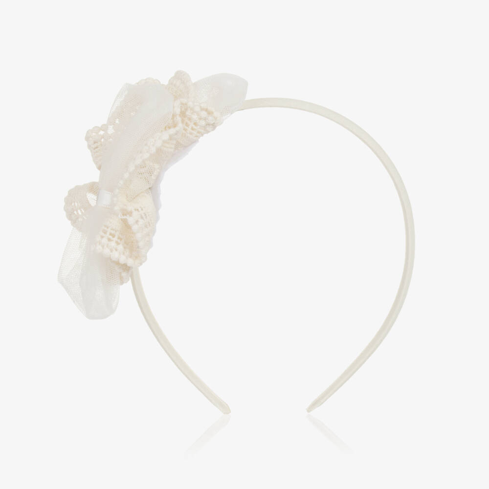 Miranda-Girls Delicate Ivory Lace Headband | Childrensalon Outlet