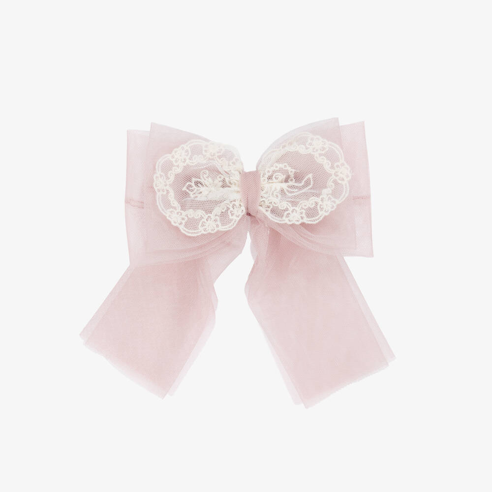 Miranda-Нежный розовый зажим из кружева и тюля для девочек | Childrensalon Outlet