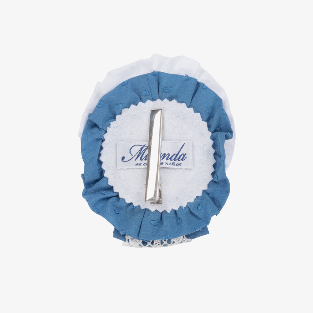 Miranda-Girls Elegant Blue Lace Rosette Band | Childrensalon Outlet