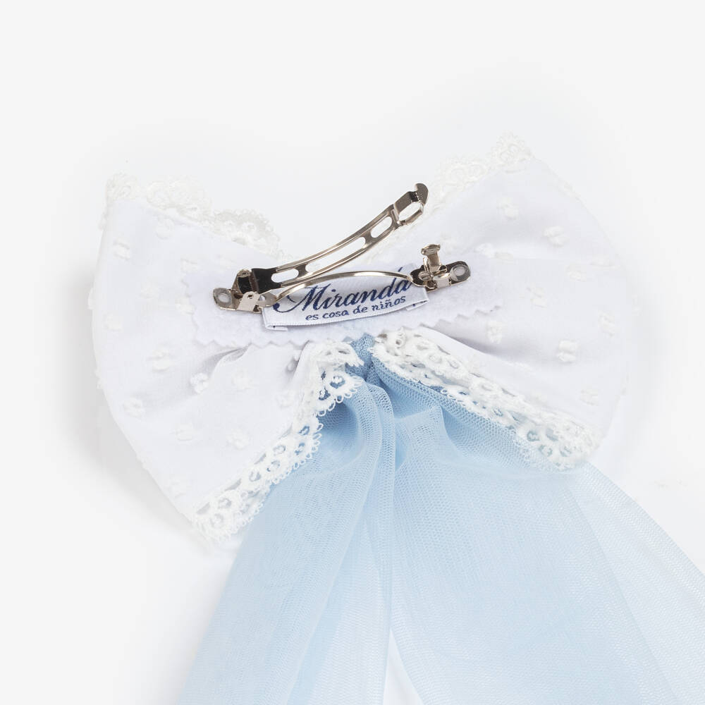 Miranda-Girls Elegant Blue Tulle Hair Clip | Childrensalon Outlet