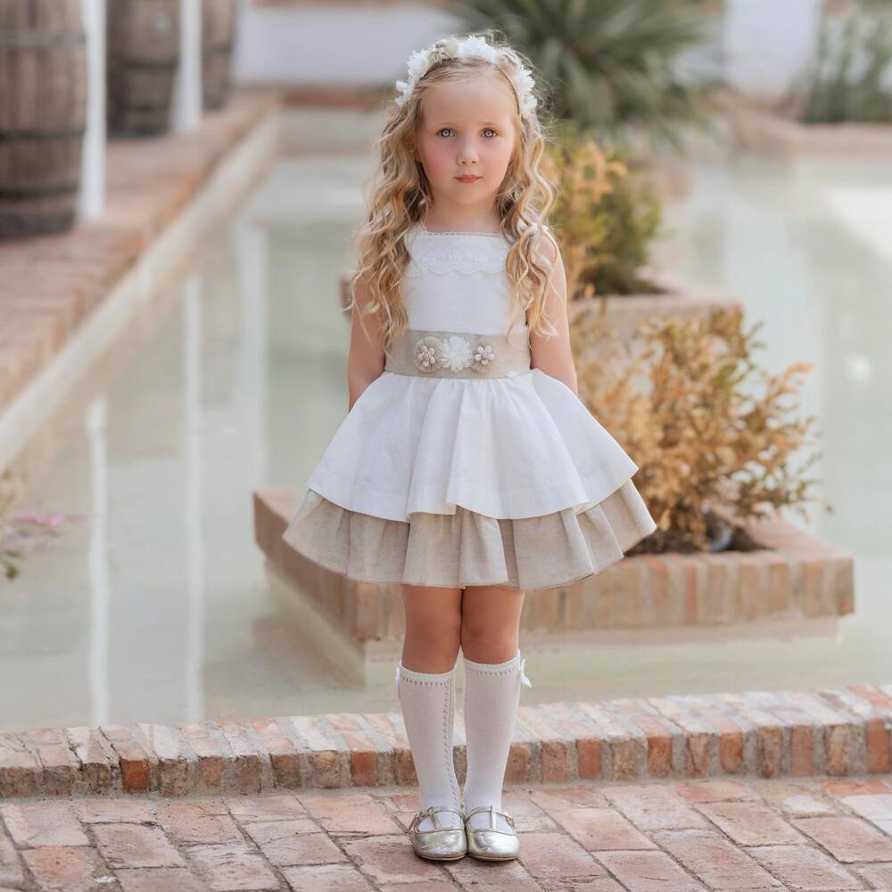 Miranda-Girls Elegant Ivory Lace Dress | Childrensalon Outlet