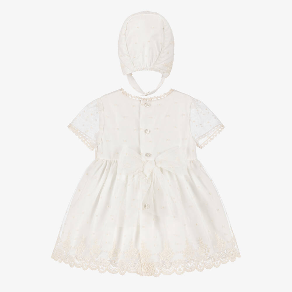Miranda-Girls Elegant Ivory Lace Tulle Ensemble | Childrensalon Outlet