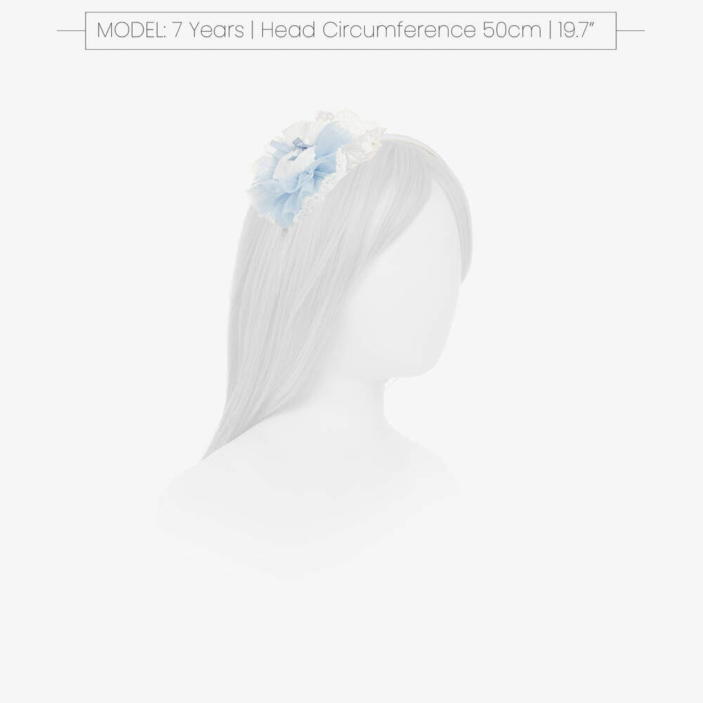 Miranda-رباط تول أبيض وأزرق أنيق للبنات | Childrensalon Outlet