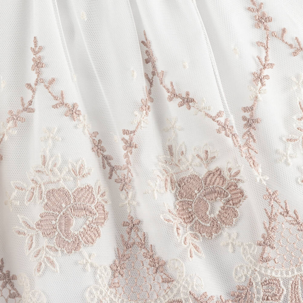 Miranda-فستان تول عاجي مطرز للبنات | Childrensalon Outlet