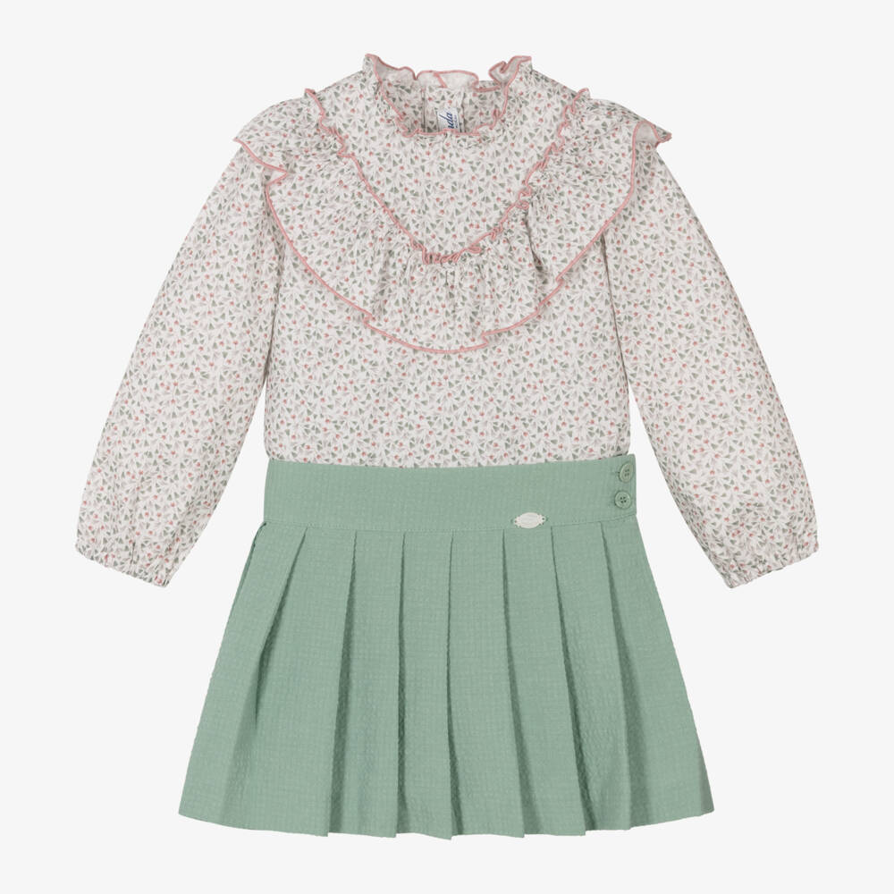 Miranda-Girls Floral Blouse & Skort Set | Childrensalon Outlet