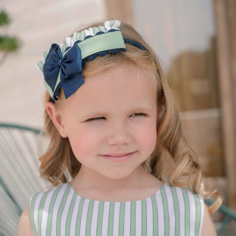 Miranda-Girls Green & Blue Hairband | Childrensalon Outlet